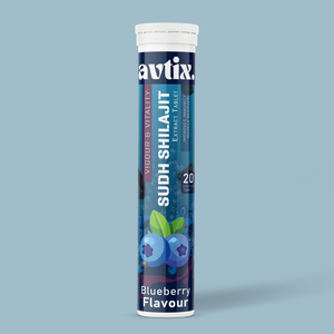 Avtix Sudh Shilajit Blueberry flavour Effervescent Tablet Avtix Sudh Shilajit Blueberry flavour Effervescent Tablet